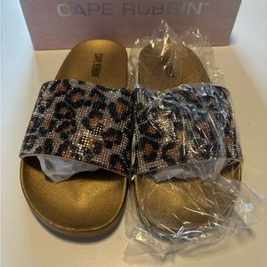 Leopard Bling Slides Sandal Shoes Woman 9